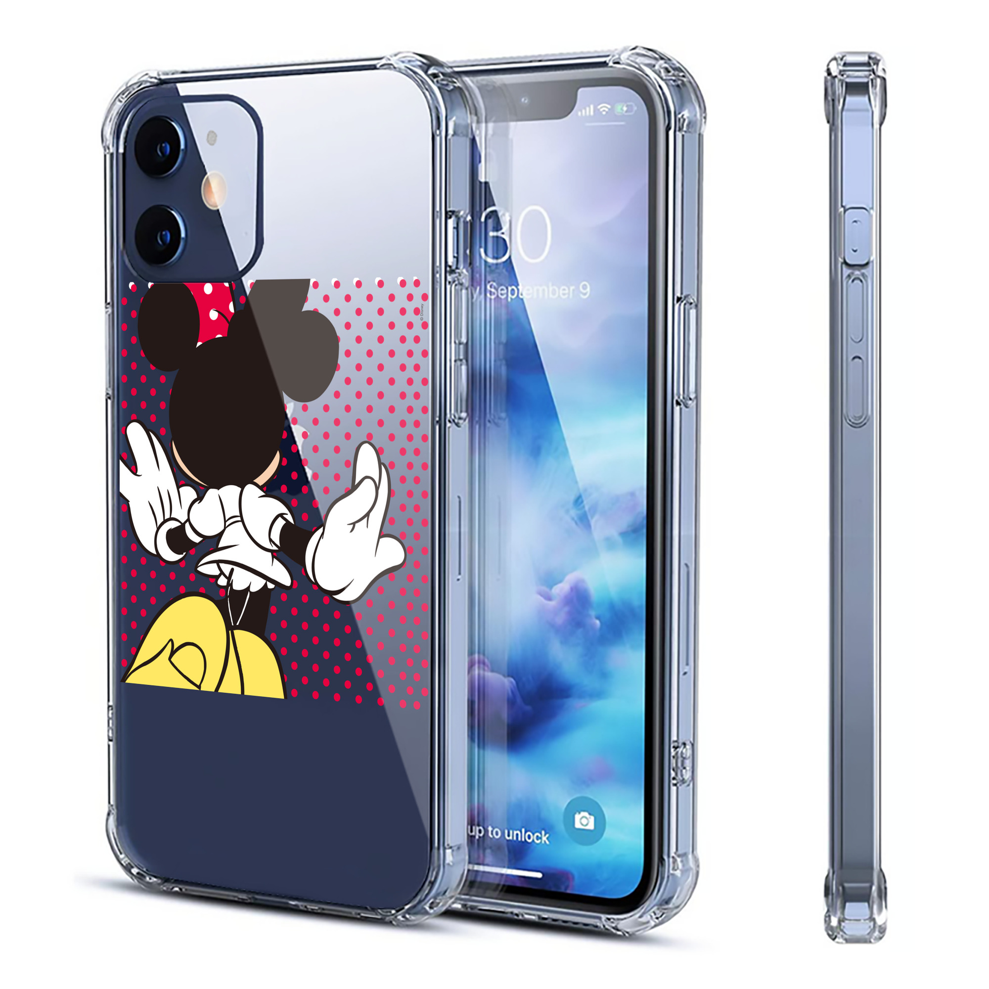 （画像用） ミッキーマウス Mickey Mouse 【iPhone 12シリーズ対応】透明スマホケース（クリアソフトケース）